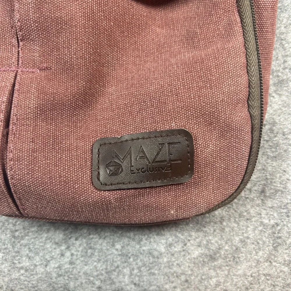 Maze Exclusive Canvas Crossbody Bag Small Maroon Durable Utility Messenger